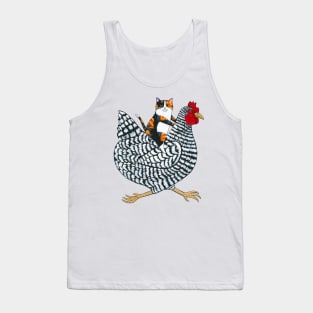 Calico Cat Chicken Ride Tank Top